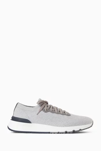 Low Top Sneakers in Knit Mesh
