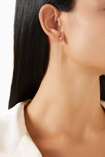 أقراط جاليريا بيرلا متدلية بتصميم خرز ذهب أصفر عيار 18
