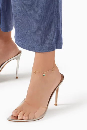 Amelia Marrakesh Mother of Pearl Anklet in 18kt Yellow Gold