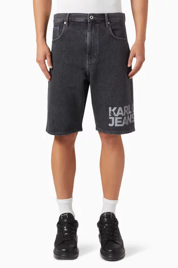 KLJ Logo Shorts in Denim