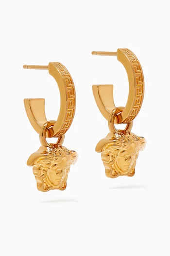 La Medusa Greca Hoop Earrings in Brass