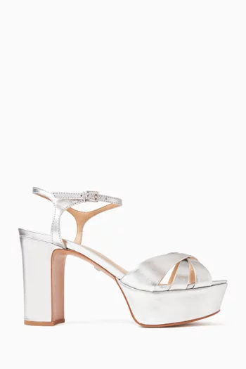 صندل كيفا بنعل سميك وكعب 105 مم جلد لامع