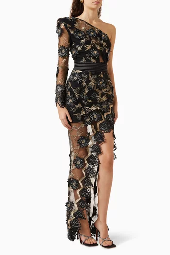 By The Way Embellished Gown in Lace & Mesh