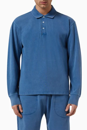 Longsleeved Polo in Cotton Jersey