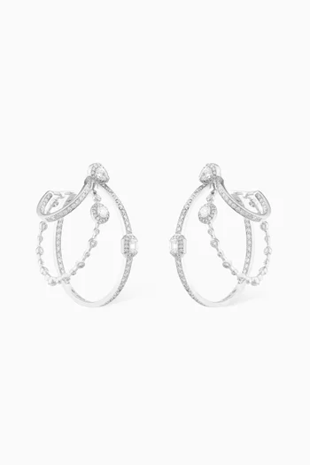 Happy Trio Diamond Earrings in 18kt White Gold