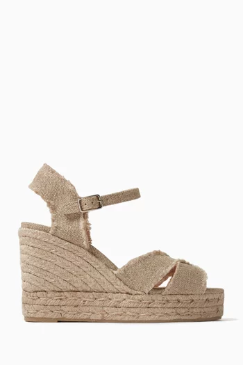 Bromelia 80 Espadrille Wedges in Linen