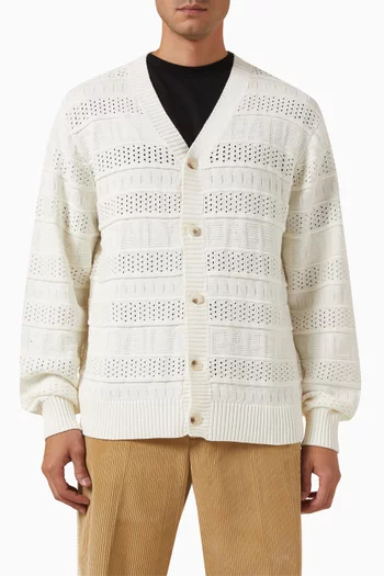 Rajih Logo Cardigan in Cotton-knit