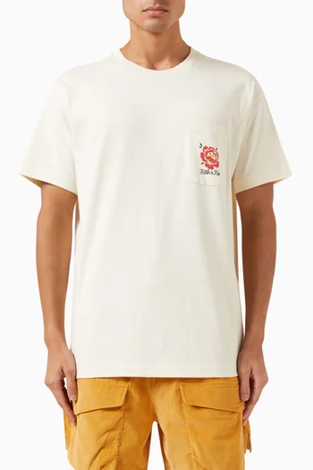 Peony Pocket T-shirt in Cotton-jersey