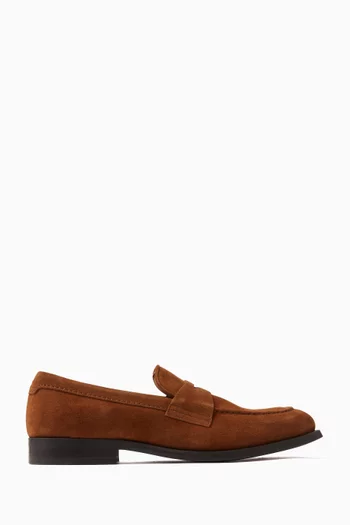 Logo Slip-on Loafers in Suede