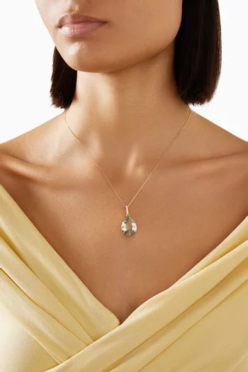 Amethyst Pear Necklace in 14kt Yellow Gold