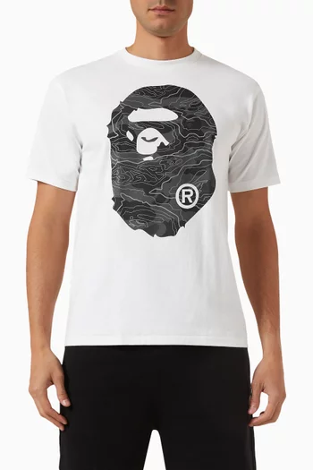 Layered Line Ape Head T-shirt in Cotton-jersey