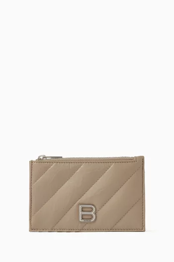 Crush Long Coin & Card Holder in Quilted Leather