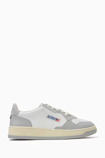Medalist Two-tone Low-top Sneakers in Leather