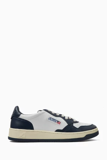 Medalist Two-tone Low-top Sneakers in Leather