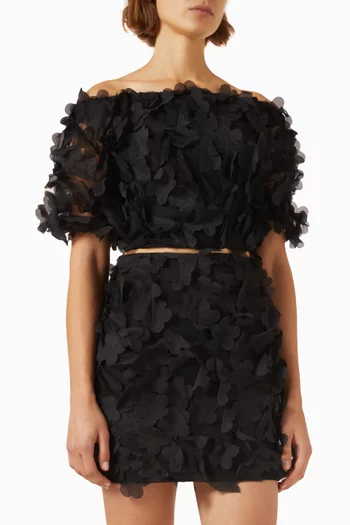 Marsha 3D Floral Top & Skirt Set