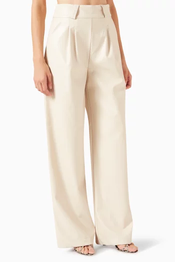 Wide Leg Pants in Recycled Vegan Leather
