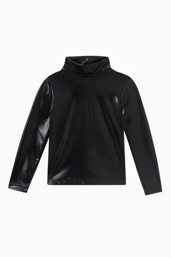 Turtleneck Top in Laminated-jersey
