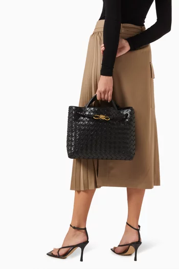 Medium Andiamo Crossbody Bag in Intrecciato Leather
