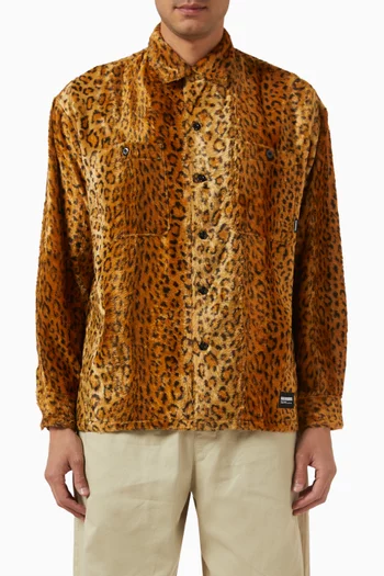 Leopard-print Fur Shirt