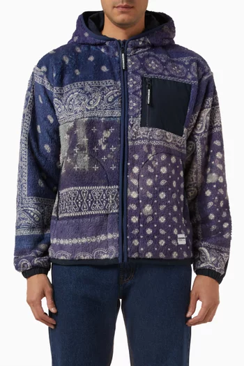 Bandana-print Hooded Jacket in Fleece