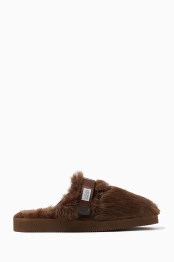 Zavo 2EU Slip-on Sandals in Faux-fur