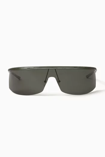 Shield Visor Sunglasses in Metal