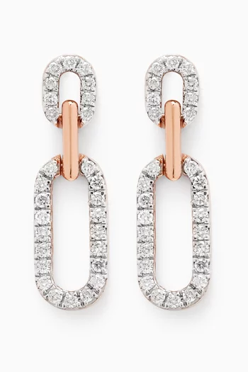 Lync Diamond Drop Earrings in 18kt Rose Gold