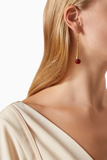 Rediscovered 1990s Vintage Linear Cabochon Drop Earrings