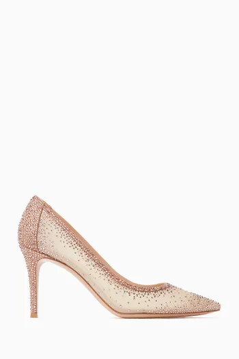 Rania 85 Embellished Pumps in Organza Silk