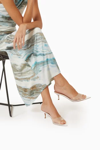 Elle 55 Mules in Leather and Plexi