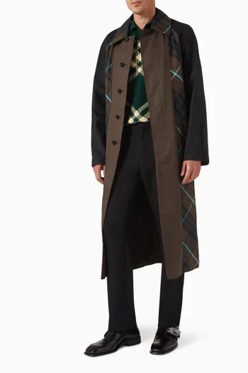 Bradford Check-Plaid Reversible Trench Coat