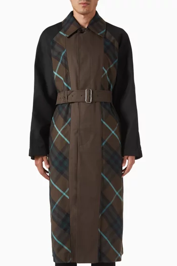 Bradford Check-Plaid Reversible Trench Coat