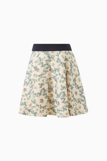 Printed Skirt in Cotton Fleece