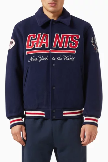 x NFL Giants Collared Coaches Jacket in Wool