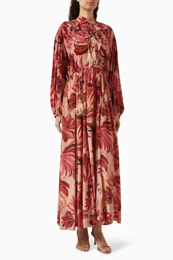 Floral Tapestry Maxi Dress in Viscose