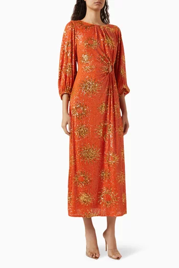 Sunny Mood Sequin Midi Dress