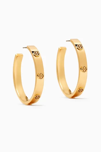 Miller Stud Hoop Earrings in 18kt Gold-plated Metal