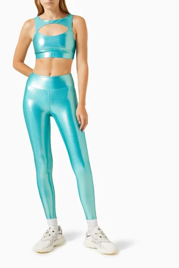 Ray Sports Bra in Metallic-jersey