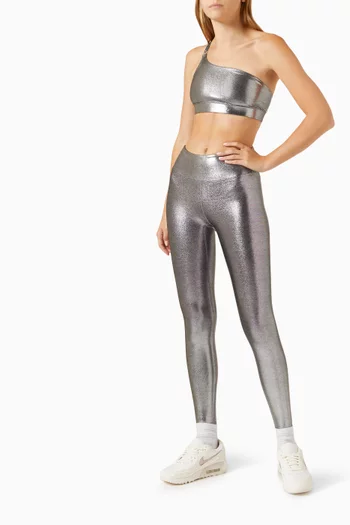 Glow Sports Bra in Metallic-jersey