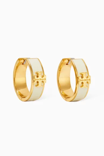 Kira Huggie Earrings in 18kt Gold-plated Brass & Enamel