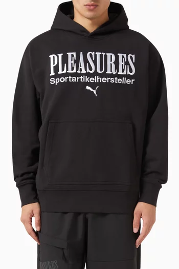 x Pleasures Embroidered Hoodie in French Terry