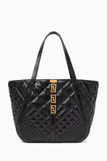 Greca Goddess Tote Bag in Leather