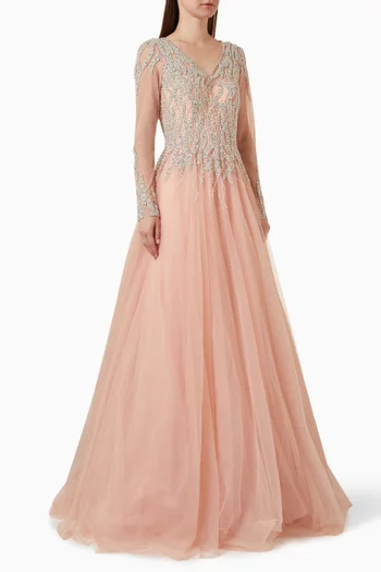 Crystal-embellished Gown in Tulle