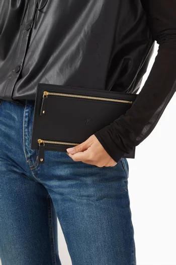 Currency Wallet in Grained Leather