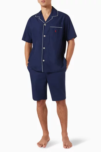 Logo Print Pyjama Set in Cotton