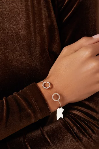 سوار برواز تراث مفتوح مرصع بماسات بافيه ذهب وردي عيار 18