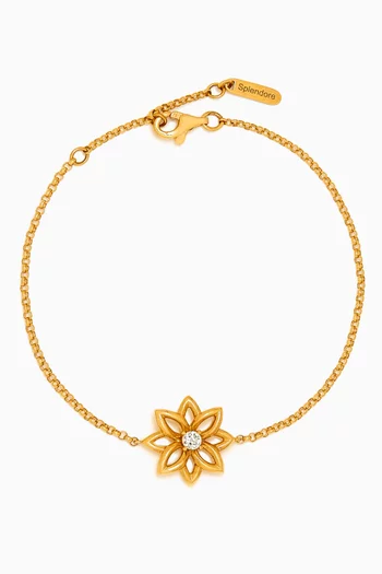 Lotus Rose Diamond Bracelet in 18kt Gold