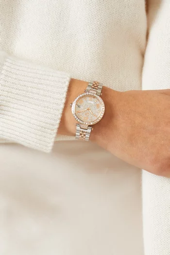 Flair Quartz Crystal Stainless Steel Watch, 34mm