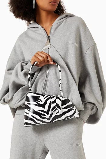 Sunrise Asymmetrical Shoulder Bag in Calf Leather