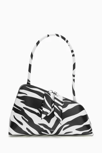 Sunrise Asymmetrical Shoulder Bag in Calf Leather